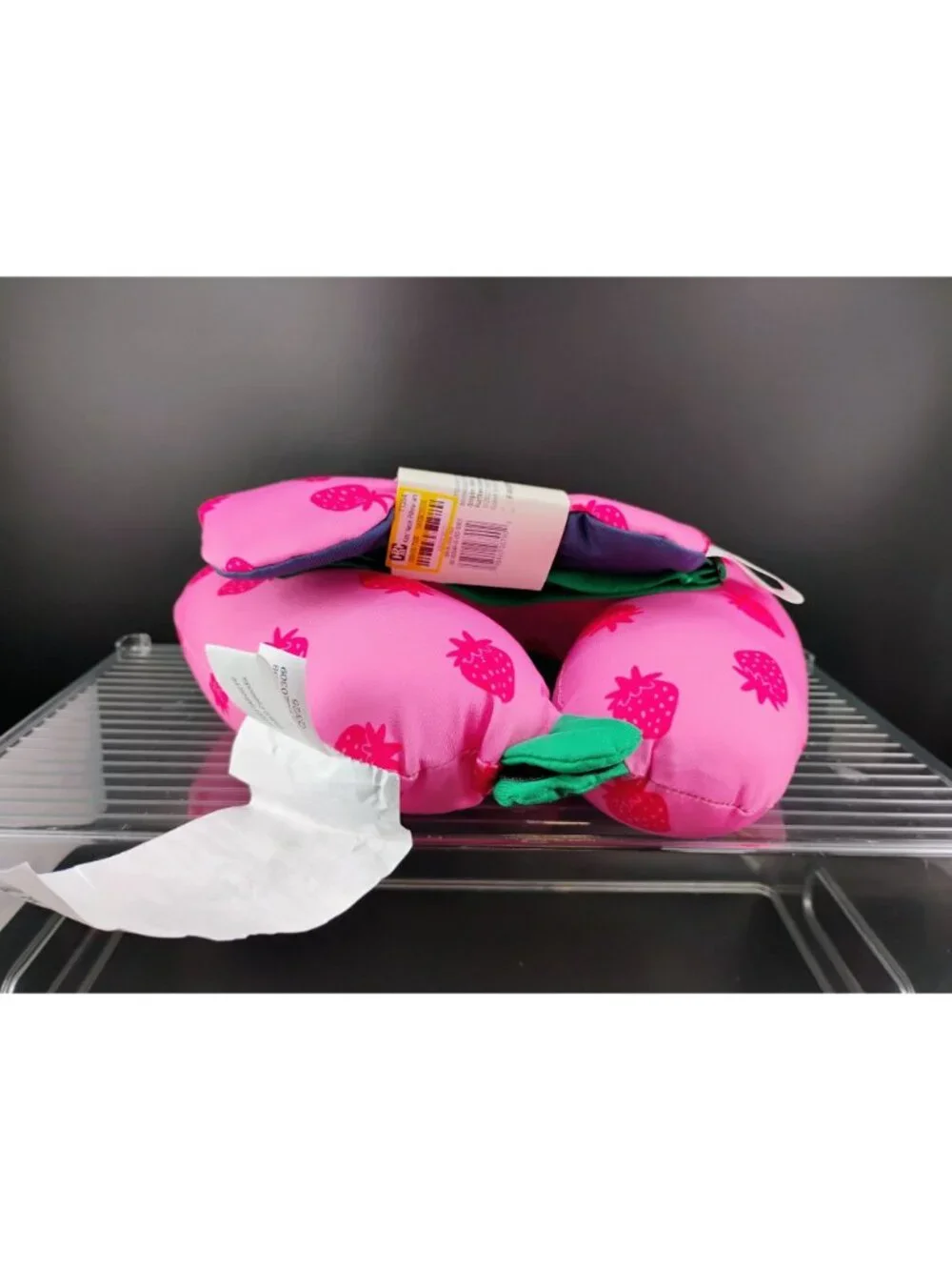Cat & Jack Strawberry Print Neck Pillow & Eye Mask Set
